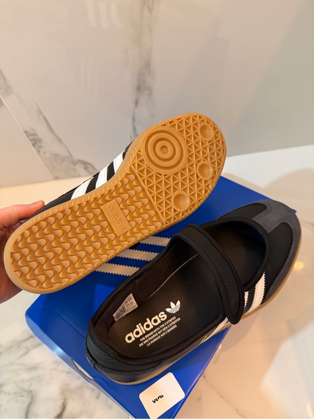 adidas Samba Mary Jane Sneakers in Black, White, Gum - Picture 4 of 6